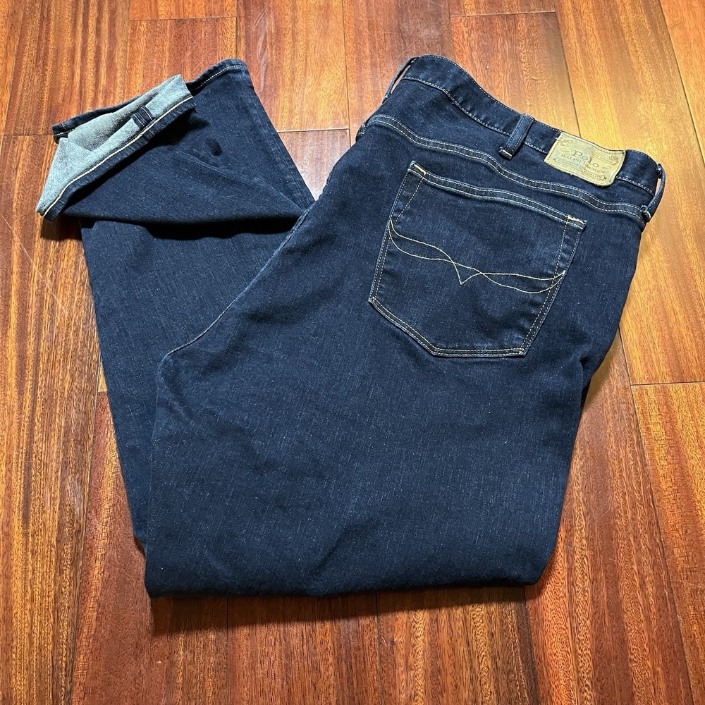 Polo Ralph Lauren Jeans Mens 46x30 The Varick Slim Straight‎ Blue Medium Wash